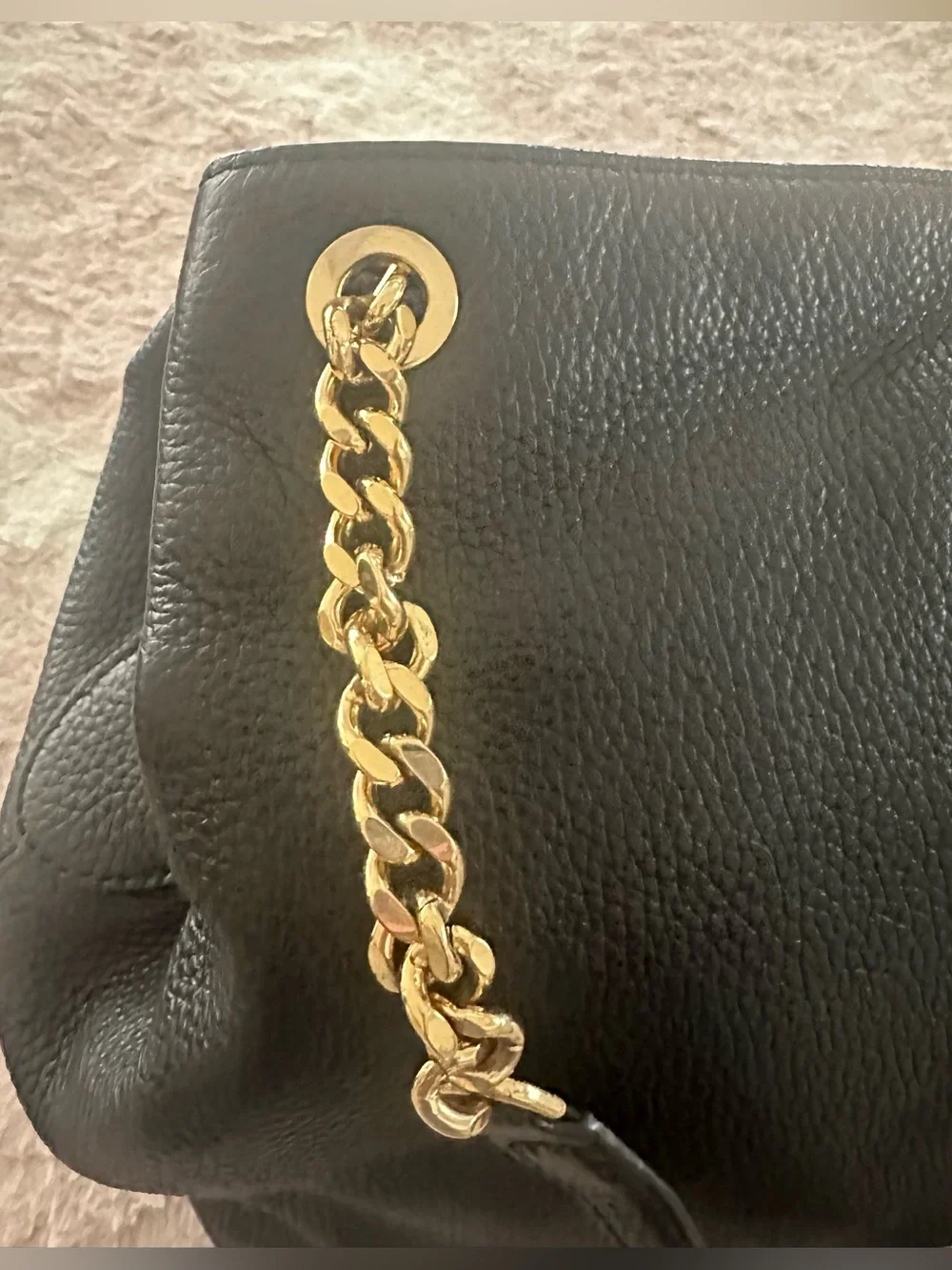 Michael Kors Set: Jet Set Handbag & Continental Wallet In Black Pebbled Leather.